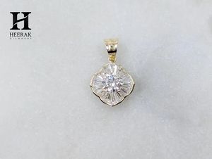 Collier Pendentif Fleur Personnalisé en Argent Sterling 925 avec Diamant de Laboratoire Taillé Baguette Effilé et Sertissage Glacé, Vente en Gros - Product Image 1