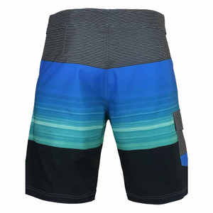 Trendy Board Shorts Blue Teal Gradient Stripe Lightweight Polyester Quick Dry Drawstring Waist Pocket Summer Swim <b>Trunks</b> <b>For</b> <b>Men</b> - Product Image 2