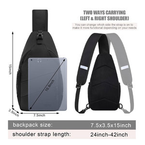 Sac bandoulière en coton Lawd Sports LW-CBB-0002, capacité 30-40L, léger, fermeture éclair, usage décontracté en extérieur - Product Image 3