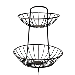 2-Tier Fruit & Vegetable <b>Basket</b> for Dining Table, Centre Table Metal Fruit Bowl or <b>Bread</b> <b>Basket</b> Vegetables Storage Organiser - Product Image 6