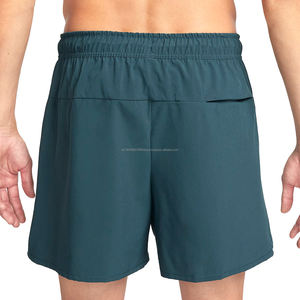 <b>Mens</b> teal running <b>shorts</b> <b>with</b> side slit <b>zipper</b> <b>pocket</b> breathable quick dry lightweight gym training workout wear - Product Image 3