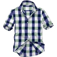 Kemeja Kasual Flanel Katun 100% Lengan Panjang Pria Kerah Kancing Ramah Lingkungan Musim Gugur Grosir Ekspor Premium Laris Manis