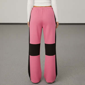 กางเกงวอร์มผ้าฟลีซหนานุ่มสำหรับผู้หญิง ขายส่ง พิมพ์ลายโลโก้แบบ DTF ตามสั่ง ทรงโอเวอร์ไซส์ มีแถบข้าง แต่งสไตล์ฮิปฮอป - Product Image 2