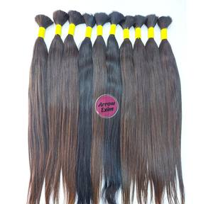 Fournisseur en gros ARROW EXIM Extensions de cheveux humains indiens vierges naturels Remy non traités, à trame simple et double trame à la machine, en vrac - Product Image 6