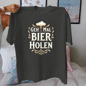 Frase Deutsch Get Beer diseño puro algodón Mujer camiseta ajuste cómodo - Product Image 4