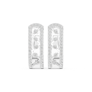 ต่างหูเพชรทรงกลมทองคำ 14K โรสโกลด์ เพชรเพาะเลี้ยงสำหรับผู้หญิง ของขวัญวันครบรอบ เพชรเพาะเลี้ยงใหม่ - Product Image 2