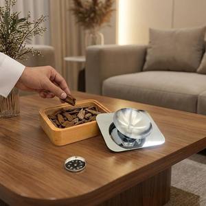 Quemador de Incienso de Sándalo Hecho a Mano, Difusor de Aroma de Madera para Todas las Estaciones, Fragancia Religiosa para el Hogar, Bakhoor, Ramadán, Eid - Product Image 2
