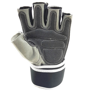 Gants de musculation en cuir de performance Elite avec longs sangles de compression pour les poignets, protections de mains de fitness robustes et avancées - Product Image 3