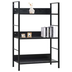Estantería Mediana de Acero Negro y Madera Sintética - Product Image 3