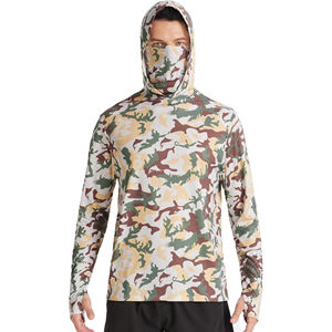 Ropa de Pesca Transpirable de Secado Rápido con Estampado Personalizado al por Mayor, con Máscara Facial, Camiseta con Capucha de Manga Larga UPF 50+ para Deportes al Aire Libre - Product Image 1