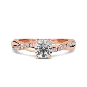 <b>Infinity</b> Twist Round Diamond Engagement Ring 0.50 Ct Lab Grown Diamond In 18K Yellow White <b>Rose</b> Gold And Platinum - Product Image 3