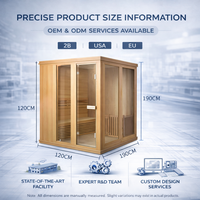 Sauna Infrarroja de Cedro Rojo Canadiense para 2 Personas YEETE - Cabina de Calefacción de Grafeno de 3KW con Certificación ETL y Bajo EMF para Villas y Hoteles de Lujo