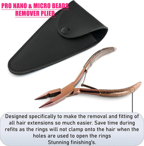 Pinzas Profesionales para Extensiones de Cabello, Herramienta Metálica para Instalar y Retirar con Estuche Negro - Product Image 2