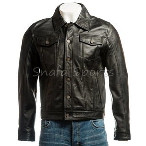 <b>Winter</b> Season Solid Color Genuine <b>Leather</b> Biker <b>Jacket</b> with Custom Inside Pockets Design Top Selling <b>Leather</b> <b>Jackets</b> - Product Image 2