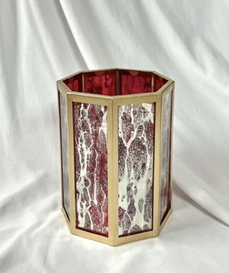 Decoración elegante para el hogar, candelabros con marco de Metal dorado de Navidad, farolillos de cristal de mercurio de colores intercambiables, vela de madera - Product Image 5