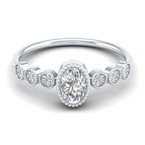 Anillo de Diamante Cultivado en Laboratorio CVD de Corte Ovalado de 0.54 Quilates en Oro Sólido de 14K con Diseño Único REYES para Mujer, Certificado IGI, Joyería Fina - Product Image 5