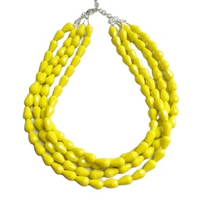 Collar de Resina con Diseño Geométrico Elegante para Mujer, Cadena Chapada en Oro, Cuentas Azules, Joyería de Fiesta, Moderna y Elegante - Product Image 2
