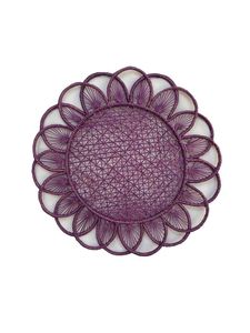 Exquisite Artisan Iraca Palm Dining <b>Placemat</b> Woven Straw Purple Blossom Mat Sustainable Luxury Modern Tabletop Accessory Supply - Product Image 1