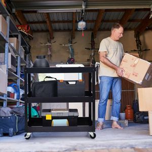 Carrello Utilitario a 3 Ripiani con Telaio in Acciaio e Quattro Ruote per Forniture Alberghiere e Ristorazione - Product Image 6