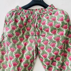 Hand Block Printed Cotton <b>Pyjama</b> Set <b>for</b> Women | Soft Sleepwear Loungewear Long Sleeves Button Fly High Rise Quick Dry Voile - Product Image 6