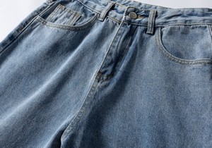 Jean droit homme couleur unie personnalisé style Hip Hop, respirant, écologique, taille mi-haute, léger, toutes saisons - Product Image 5