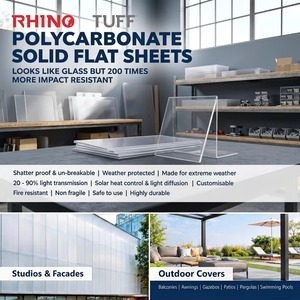 Plaques en polycarbonate durables, résistantes aux chocs, incassables, haute clarté, revêtement anti-UV, résistantes aux intempéries, pour intérieur et extérieur - Product Image 6