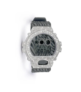 Reloj Digital con Bisel de Moissanita, Caja Redonda de 38 mm, Correa de Acero Inoxidable, Reloj de Lujo para Mujer, Resistente al Agua 10 bar - Product Image 1