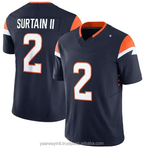 Camiseta de Fútbol Americano de los Denver Broncos con Bordado 3D Transpirable al por Mayor, Color Azul Marino # 10 Bo Nix # 15 Nik Bonitto # 14 Courtland Sutton - Product Image 5
