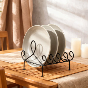 4 Tier Metal <b>Plate</b> Display Stand for Kitchen Cabinet Organization Heavy Duty Dish <b>Rack</b> and <b>Plate</b> Holder Countertop Storage <b>Rack</b> - Product Image 1