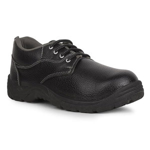 Men Leather Steel Toe Safety Shoes Lace-up Anti-smashing Factory Use <b>Work</b> Boots Breathable Mesh <b>Waterproof</b> Rubber Outsole - Product Image 3