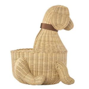 Popular Sustainable Natural Rattan Wicker Dog Shaped <b>Laundry</b> Hamper Unique Design Baby <b>Nursery</b> Storage Collection - Product Image 2