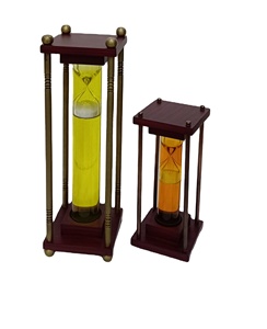 Temporizador de arena Vintage de 1 minuto con estilo, diseño moderno para el hogar y la Oficina, temporizador de pulido de latón, Material de madera y vidrio, bajo pulido marrón - Product Image 1