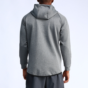 Sudadera con Capucha Gris de Alta Calidad para Hombre, Diseño con Cierre Completo, Estilo Deportivo, Logotipo Frontal, Chaqueta para Senderismo y Running - Product Image 3