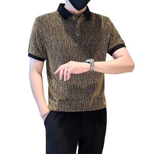 Solapa de diamante de talla grande para hombre, camisetas de polo, ropa de calle de moda, camiseta de club nocturno Social, camiseta de negocios informal transpirable - Product Image 1