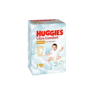Couches Premium Huggies Ultra Confort : Marque de Confiance avec Absorption Maximale et Protection de la Peau - Product Image 1