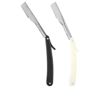 มีดโกนหนวดแบบมืออาชีพ ใบมีดตรง สแตนเลสสตีล คมกริบ พับได้ พร้อมใบมีดสำรอง - Product Image 3