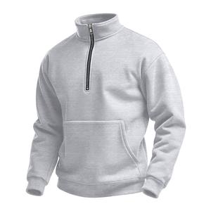 Sweat-shirt décontracté pour homme de haute qualité, coupe ample, avec demi-fermeture éclair et col montant, vente en gros et personnalisation - Product Image 5