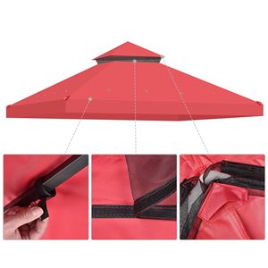 Gazebo Pergola Rosso 3x3m con Tettoia 2T - Product Image 3