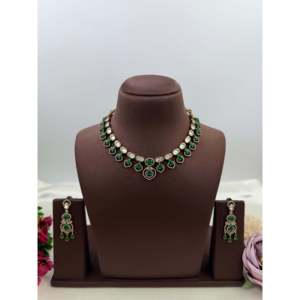 Indian Ethnic Lata Premium Victorian <b>Gold</b> Plated Bridal Necklace <b>Set</b> - Product Image 4