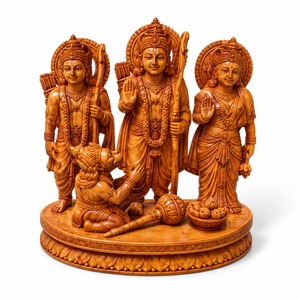 Kadam Holz Ram Darbar Statue Handgefertigte Hindu-Götter-Figur für Heim-Tempel-Dekoration Spirituelle Geschenke Traditionelles Indisches Religiöses Kunstwerk - Product Image 2