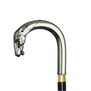 Canne de marche en laiton antique avec tête de cheval et poignée argentée – Durable, légère, capacité 750g, pour le camping et la randonnée, pour hommes et femmes - Product Image 4