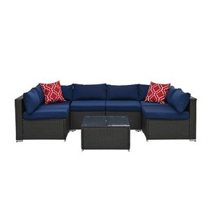 Tavolo da giardino in vimini e vetro temperato - Product Image 4