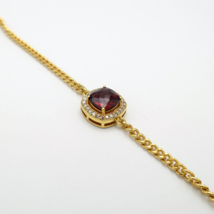 Pulsera Glamorosa con Piedra Granate de 8MM, Accesorio de Moda para Mujer, Ideal para Fiestas, Colección para Damas Modernas - Product Image 1