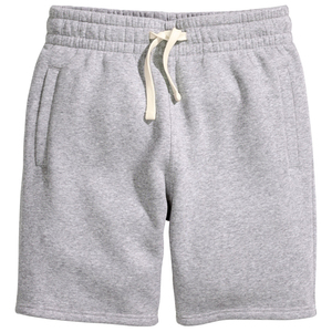 Pantalones Cortos Bermuda de Algodón Gris para Hombre, Cintura Media con Cordón Ajustable, Estilo Deportivo, Bolsillos, Tejido Transpirable de Secado Rápido - Product Image 1