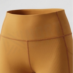 Leggings de sport taille haute pour femme, couleur personnalisable, sans couture, effet froncé aux fesses, en tissu tricoté, pour entraînement, fitness et gym - Product Image 4