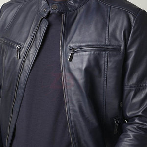 Premium <b>Men's</b> Quilted <b>Leather</b> Biker <b>Jacket</b> Black Genuine <b>Leather</b> Riding <b>Jacket</b> Custom Manufacturer Supplier - Product Image 5
