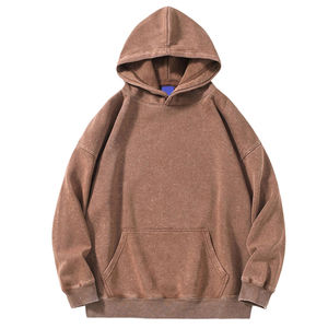 Oversized Unisex Hooded Sweatshirt Solid Color Cotton French Terry Pocket Design Autumn Wear - Product Image 6