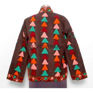 Chaqueta Acolchada de Algodón Indio con Bordado para Mujer, Otoño/Invierno, Ecológica, Transpirable, Manga Larga, Cuello Mandarín - Product Image 5