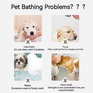 Suministro de fábrica, cerdas de silicona, herramienta de masaje para el aseo de mascotas, cepillo de baño para ducha, cepillo dispensador de champú para perros para mascotas - Product Image 6