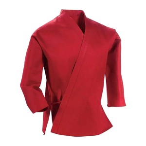 Uniforme de Kung Fu Rojo, 100% Algodón, Transpirable, Unisex, para Adultos, Ropa de Artes Marciales, Corte Regular, Conjunto de Pantalones Teñidos Lisos - Product Image 2